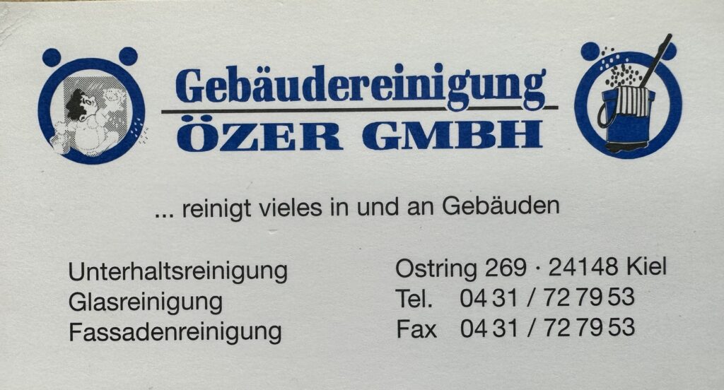 Visitenkarte der Firma Özer von 1996 mit alten Logos.